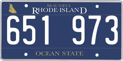 RI license plate 651973