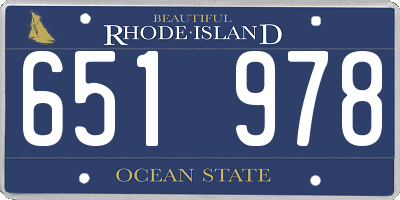 RI license plate 651978