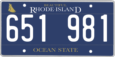 RI license plate 651981