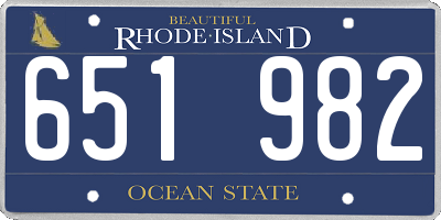 RI license plate 651982