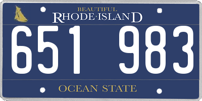 RI license plate 651983