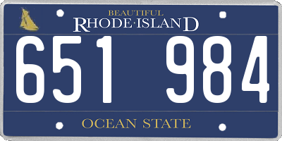 RI license plate 651984