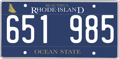 RI license plate 651985