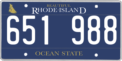RI license plate 651988