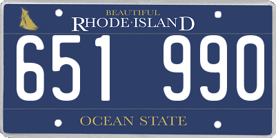 RI license plate 651990
