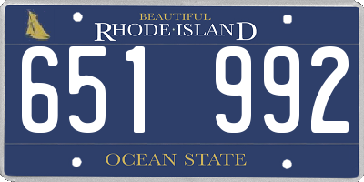 RI license plate 651992
