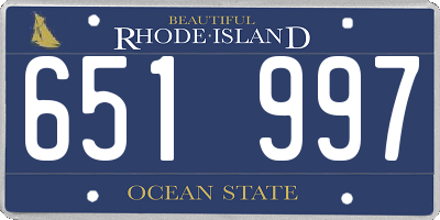RI license plate 651997