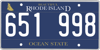 RI license plate 651998