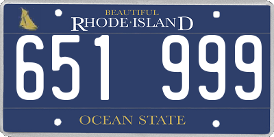 RI license plate 651999