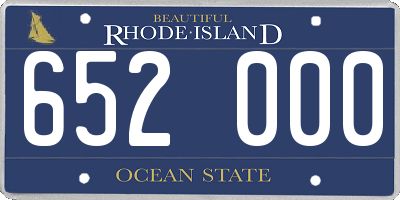 RI license plate 652000