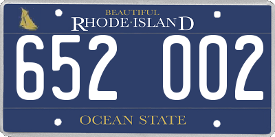RI license plate 652002