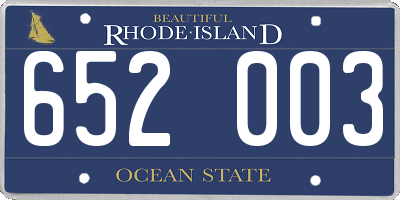 RI license plate 652003