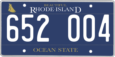 RI license plate 652004