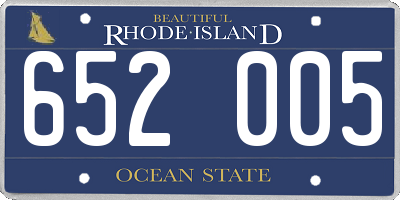 RI license plate 652005