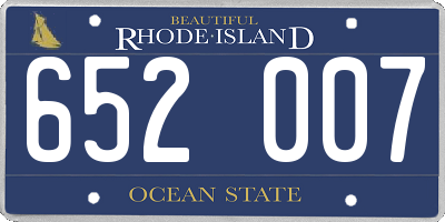 RI license plate 652007