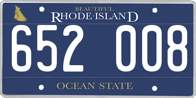 RI license plate 652008
