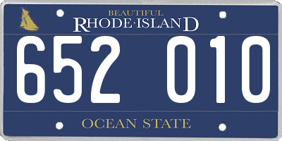 RI license plate 652010