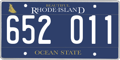 RI license plate 652011