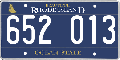 RI license plate 652013