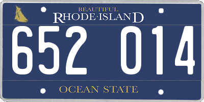 RI license plate 652014