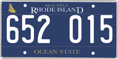 RI license plate 652015