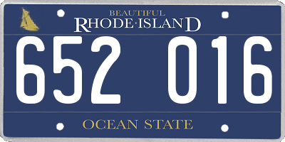 RI license plate 652016