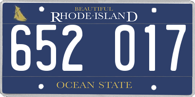 RI license plate 652017