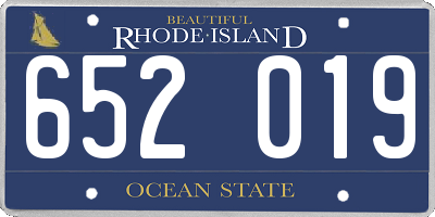 RI license plate 652019