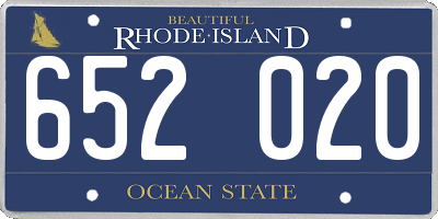 RI license plate 652020