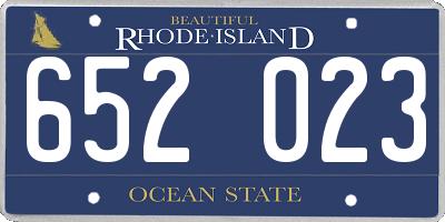RI license plate 652023