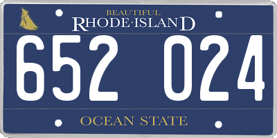 RI license plate 652024