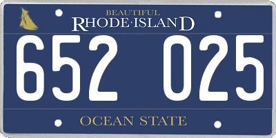 RI license plate 652025