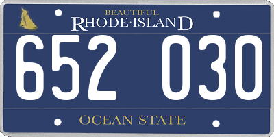 RI license plate 652030