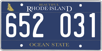 RI license plate 652031