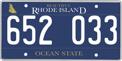 RI license plate 652033