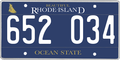 RI license plate 652034