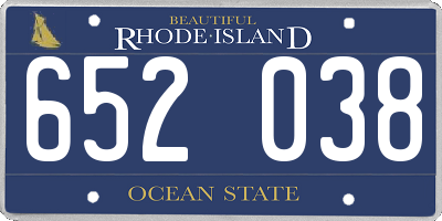 RI license plate 652038