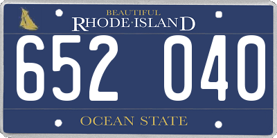 RI license plate 652040