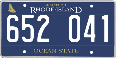 RI license plate 652041