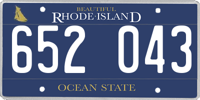 RI license plate 652043