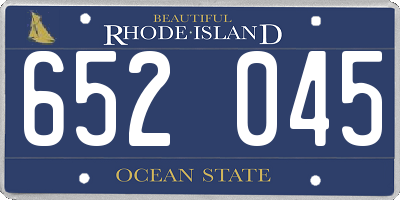 RI license plate 652045