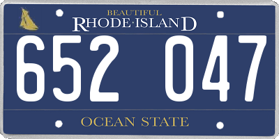 RI license plate 652047