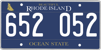RI license plate 652052