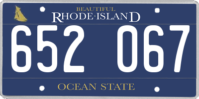 RI license plate 652067