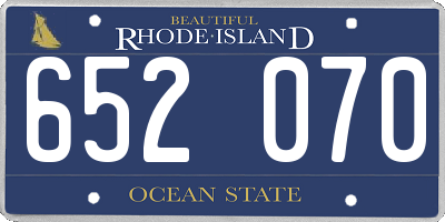 RI license plate 652070