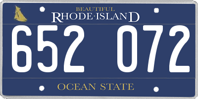 RI license plate 652072