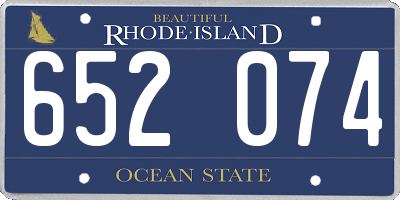 RI license plate 652074