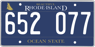RI license plate 652077