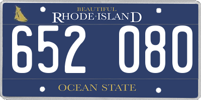 RI license plate 652080
