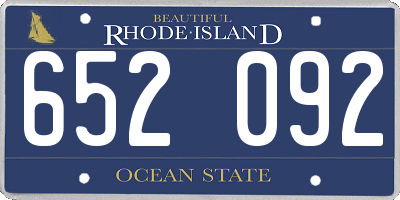 RI license plate 652092